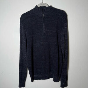 NWT-Michael Kors Men's Half Zip Sweatshirt Medium Blue Wool Blend
